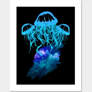 Fantasy Jellyfish - Blue Posters and Art